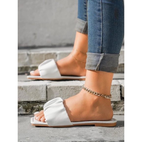 Minimalist Ruched Design Slide Sandals - Picture 8 of 8